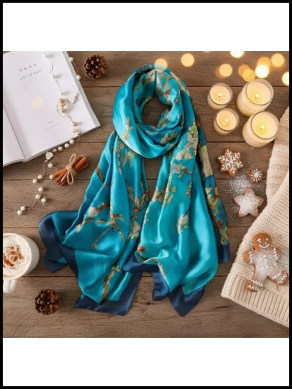 Lightweight Silk Designer Scarf - Neck Scarf Shawl Wrap